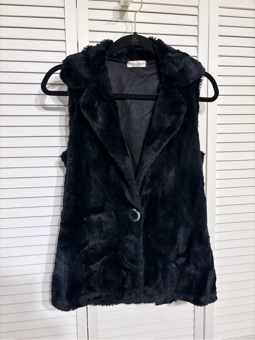 Vine Street Black Faux Fur Vest